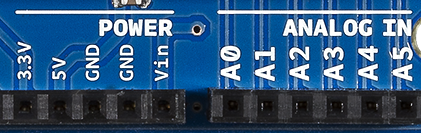 B.4: Οι αναλογικοί ακροδέκτες του Arduino UNO.