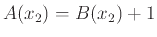 $ A(x_2) = B(x_2) +1$