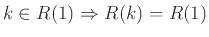 $ k\in{R(1)}\Rightarrow{R(k)}=R(1)$