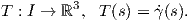          3
T : I → ℝ , T(s) = ˙γ(s).  