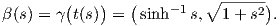         (   )   (    -1   ∘ ----2)
β(s) = γ t(s) =  sinh   s,  1+ s  .
