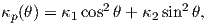             2         2
κp(θ) = κ1 cos θ + κ2 sin θ,  