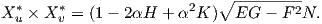                             ∘ ---------
X *u × Xv*= (1 - 2αH +  α2K )  EG - F 2N.  